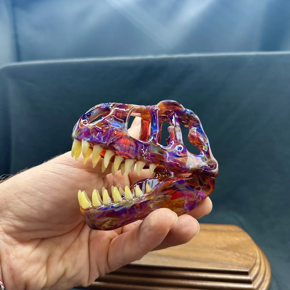 Medium Cosmic T. Rex Skull Commission — David White Glass.